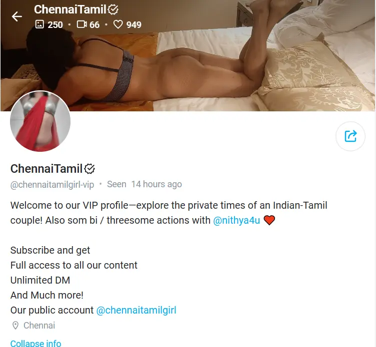 Chennai Tamil Girl OnlyFans VIP Banner
