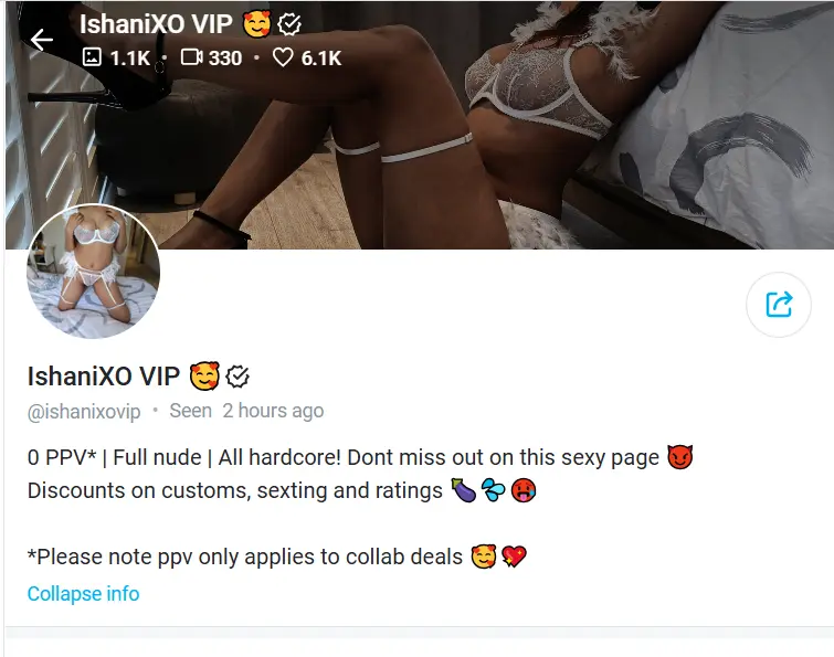 IshaniXO VIP OnlyFans Profile Banner
