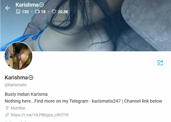 Karishma OnlyFans Profile Busty Indian Model Mumbai