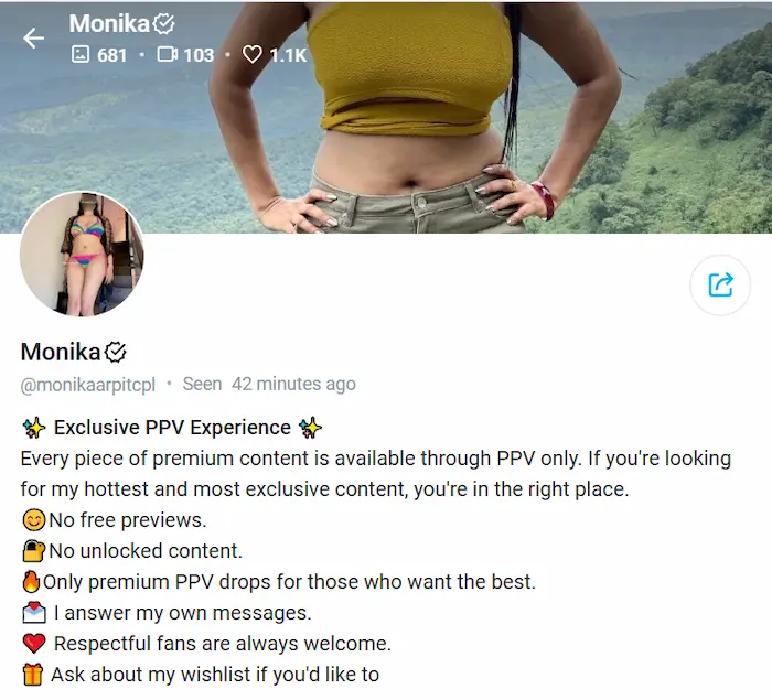 Monika Arpit - Authentic Indian Hotwife & Couple Creator Header Banner