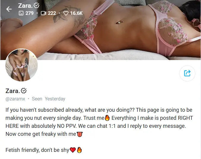 Zara - Bold Interactive OnlyFans Creator Header Banner